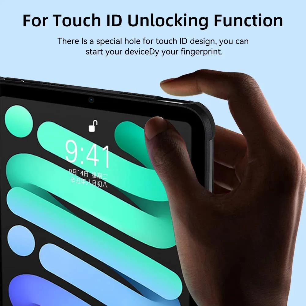 Enhanced Shockproof Transparent Tablet Case with Stand