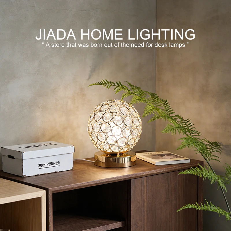 스타 오브 크리스탈 테이블 램프 맞춤형 따뜻한 조명 구형 침실 침대 옆 웨딩룸..