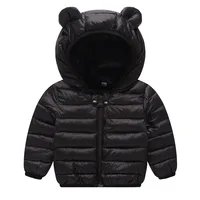 Boys Light Down Coat Girls Baby Warm Solid Color Hooded Jacket Autumn Winter New Children's Casual Fashion Outerwear 12M-5 Years 2