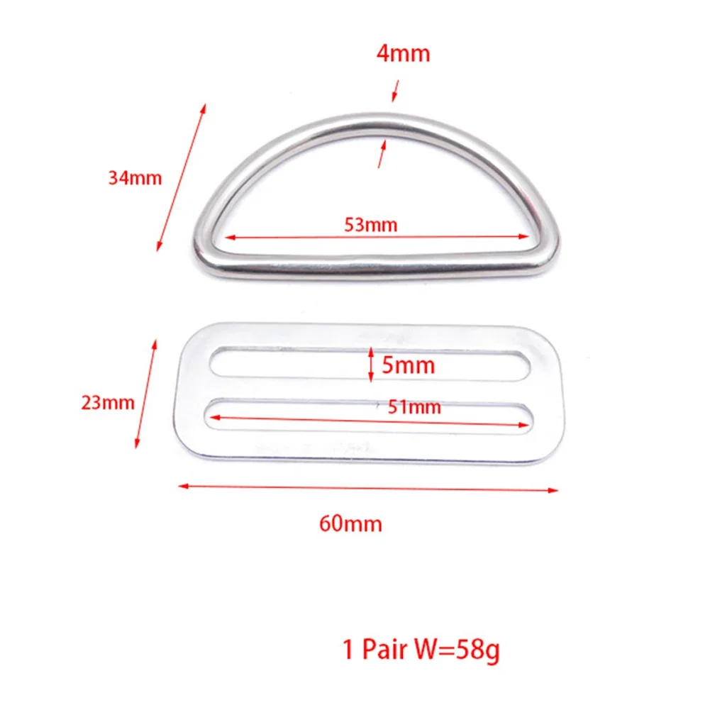 

Прочный высококачественный Новый D кольцо с пряжкой 2 дюйма/5 см антикоррозийное для подводного плавания серебряные универсальные 1/2 пар 1/2 комплектов