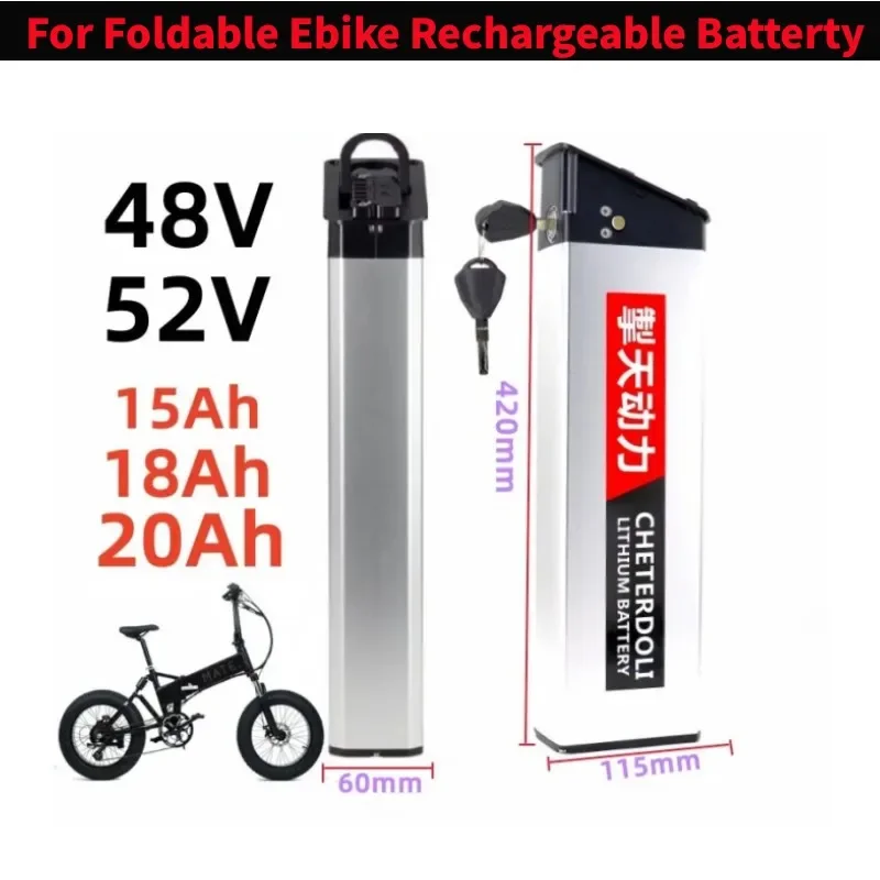 

E-bike Li-ion Battery Denmark MATE X 48V 52V 15Ah 18Ah 20Ah Replacement for Foldable Ebike Rechargeable Batterty With 2A Charger