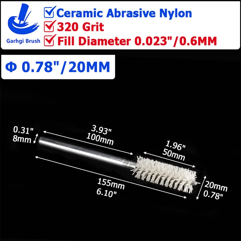 Ceramic Abrasive Nylon Tube Brushes for Surface Prep and Polishing