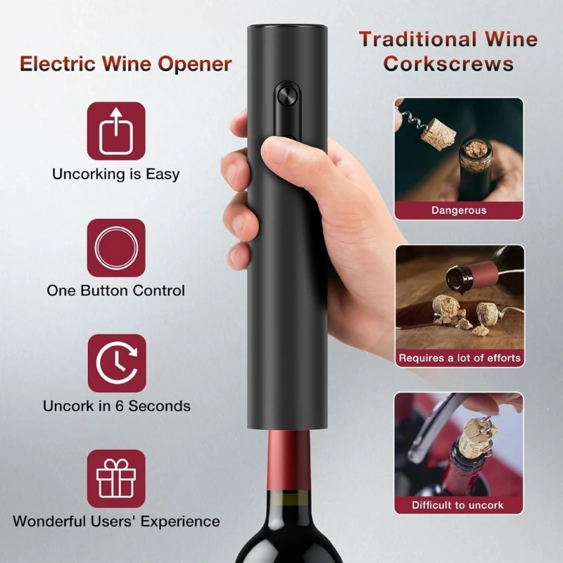 96GF Automatic Corkscrew Wine Opener ABS Texture Suitable for Restaurants and Bars