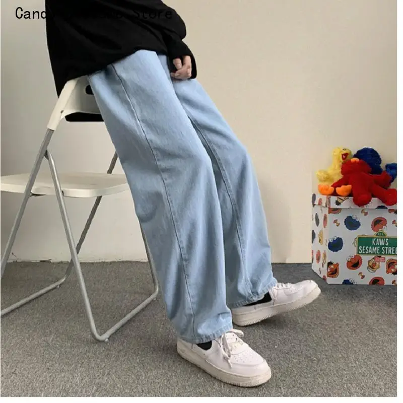 Mens Denim Jeans Streetwear Korean Mens Boys Large Man Pants Trendyol Men Jean Sale Trousers for Men Men's Fashion Baggy Male