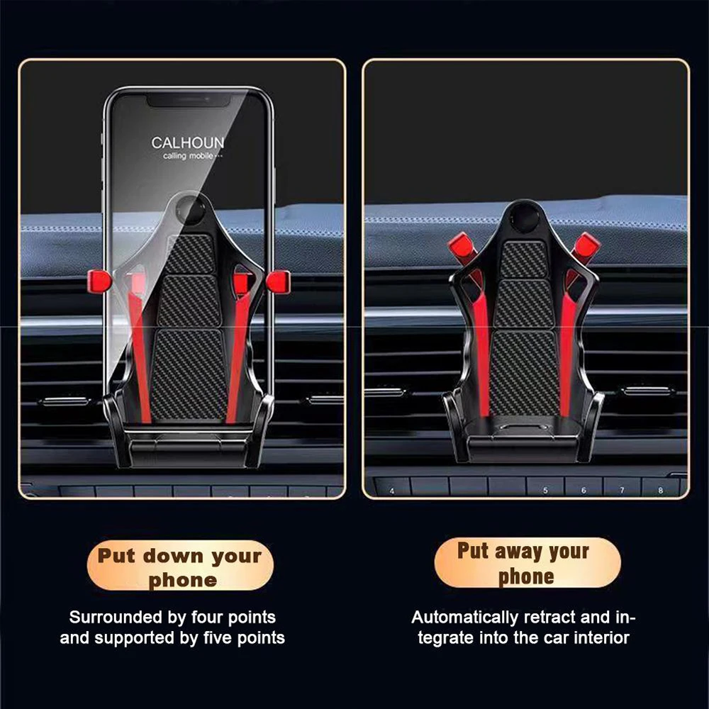 Creative Recaro Racing Seat Phone Holder Universal Air Vent Stable Shock Resistant Car Navigation Holder Decoration New Design