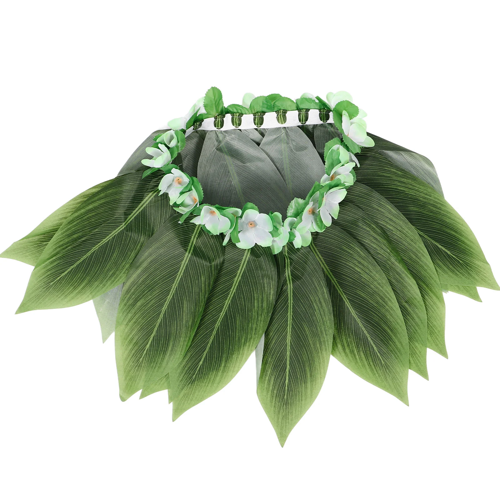 Hula Skirt Waist 15in Length Green Fabric Adjustable Luau Party Luau Party Skirt Costume Beach Event Accessories