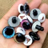 10pair Flat Clear Glitter Safety Eyes For Crochet Toys Amigurumi With Funny Pupil For Knitted Plush Toy Doll Accessories 18mm 3