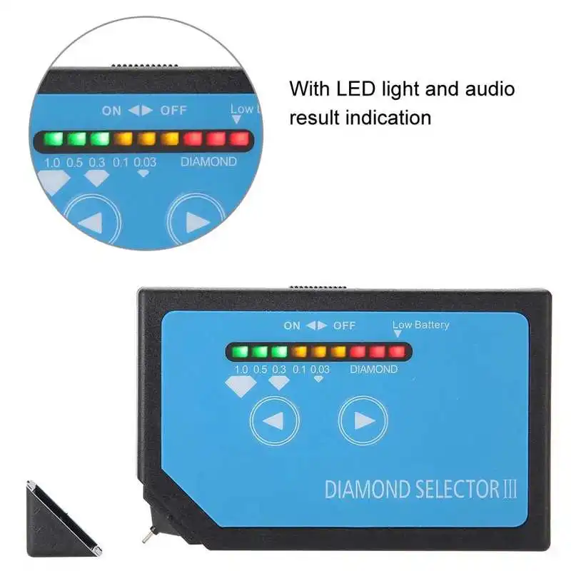 LED 표시기가 있는 실용적인 휴대용 보석 테스트 도구, 다이아몬드 선택기 III, 정확한 보석상 테스트 플랫폼, 느슨한 돌