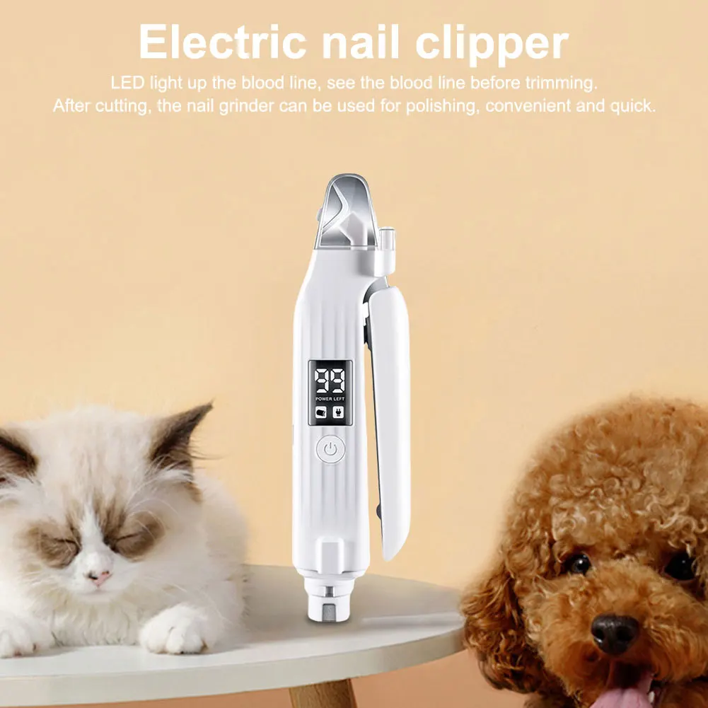 2 in 1 Electric Pet Nail Trimmer Quiet and Low Vibration Pet Nail Grinder Pet Toenail Clippers for Small Medium Large Dogs/Cats 2
