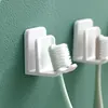 FaSoLa Toothbrush Holder Tooth Cup And Toothbrush Storage Rack, Wall-Mounted, Hole-Free Drilling Bathroom Toilet Toothbrush Rack 5