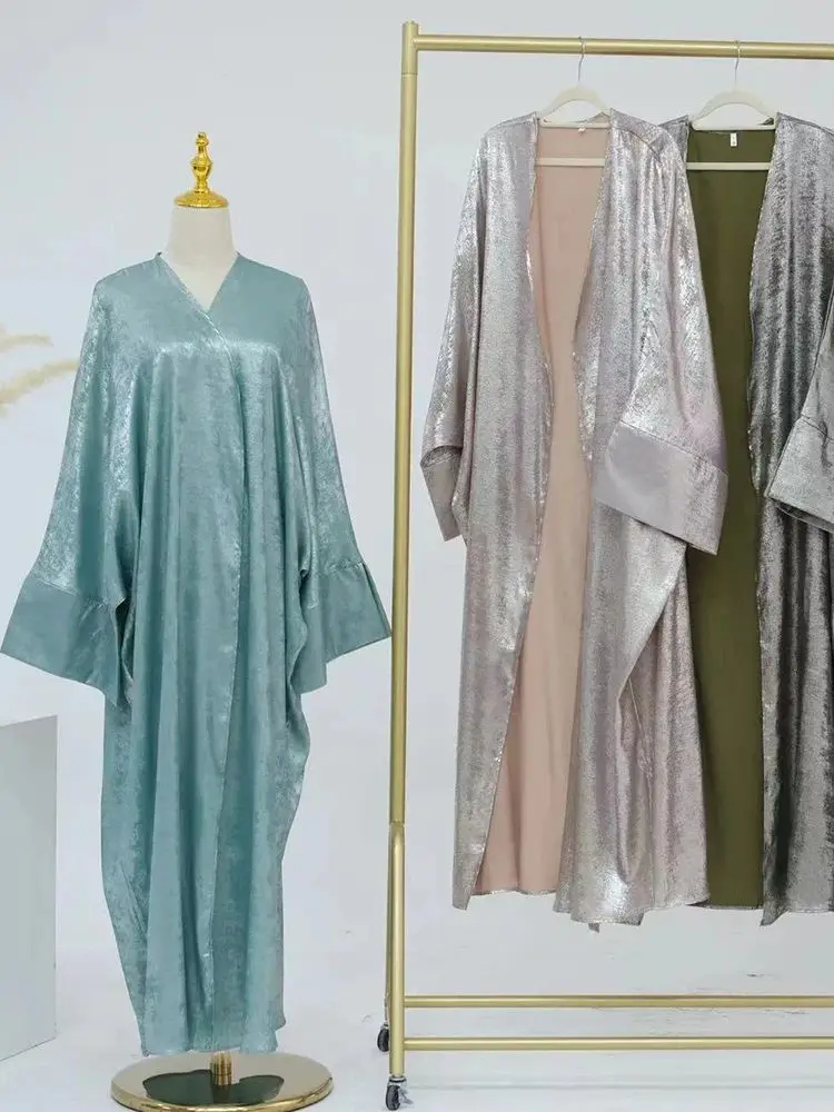 Eid 이슬람 무슬림 카프탄 드레스, 배트윙 기모노 아바야, 두바이 럭셔리 2024 아바야, 여성용