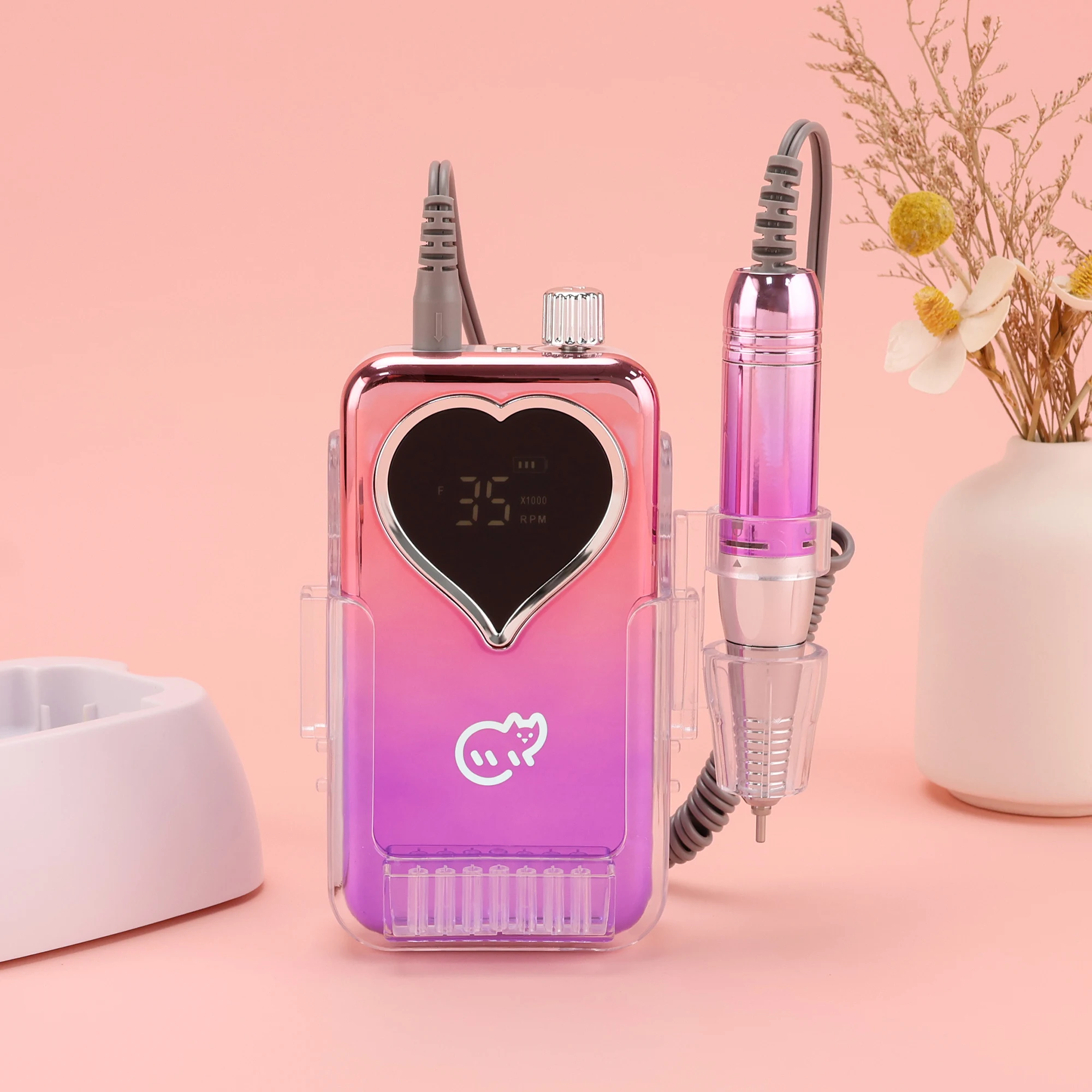 전문가용 무선 네일 드릴 휴대용 전동 파일 저열 35000 RPM 네일 살롱용