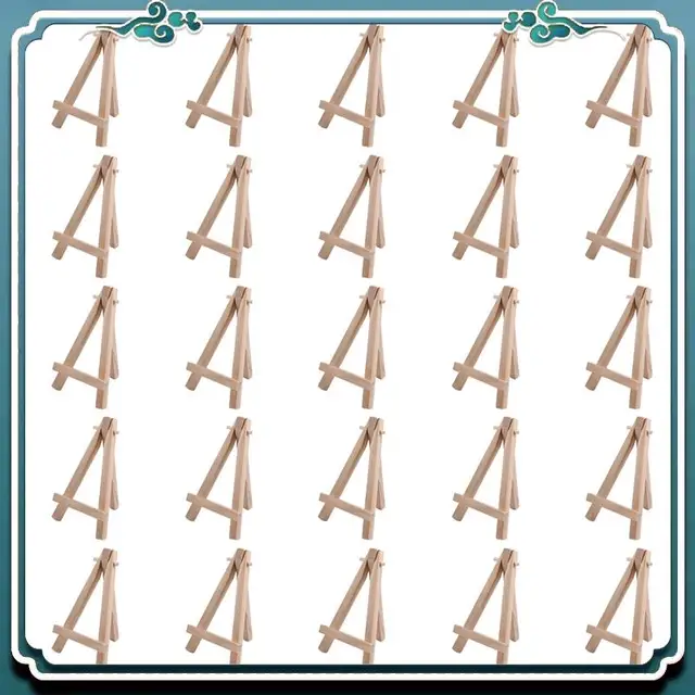 Easy To Use 25 Pieces Of Mini 5 Inch Wooden Easel. Business Cards, Display Photos, Small Canvases, Classroom DIY Arts And Crafts 6
