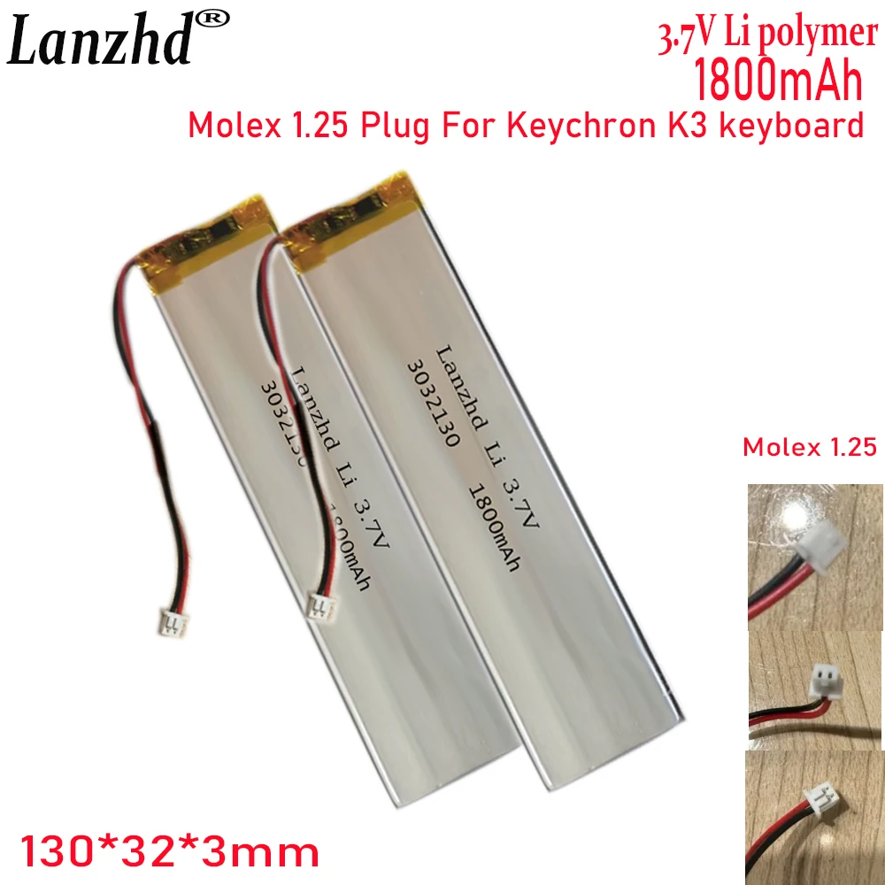 1-20 Pcs 3032130 3.7V 1800mAh Li Polymer Battery For Keychron K3