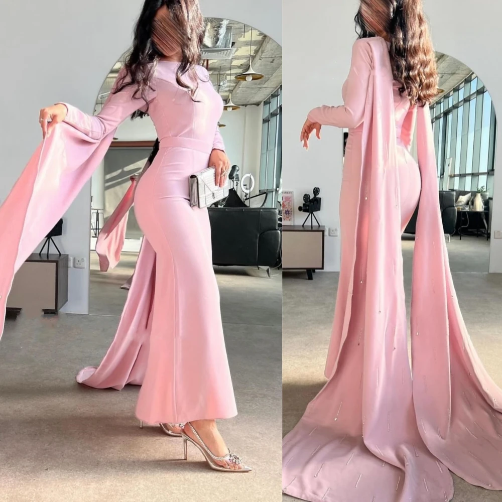 laxsesu sexy mermaid satin prom dresses spaghetti strap evening dress saudi arabia sleeveless high side slit cocktail party gown Prom Dress Saudi Arabia Satin Ruffles Cocktail Party Mermaid High Collar Bespoke Occasion Gown Midi Dresses