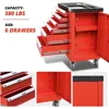 36" H X 30.5" W X 18"D Heavy Duty Lockable Slide Tool 6-Drawers Chest Rolling Tool Cart Cabinet with Keys 3