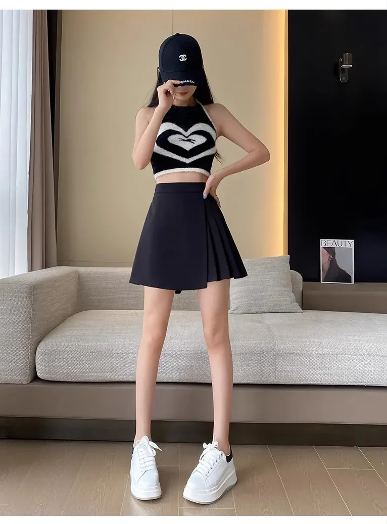 Gray pleated skirt - image 8