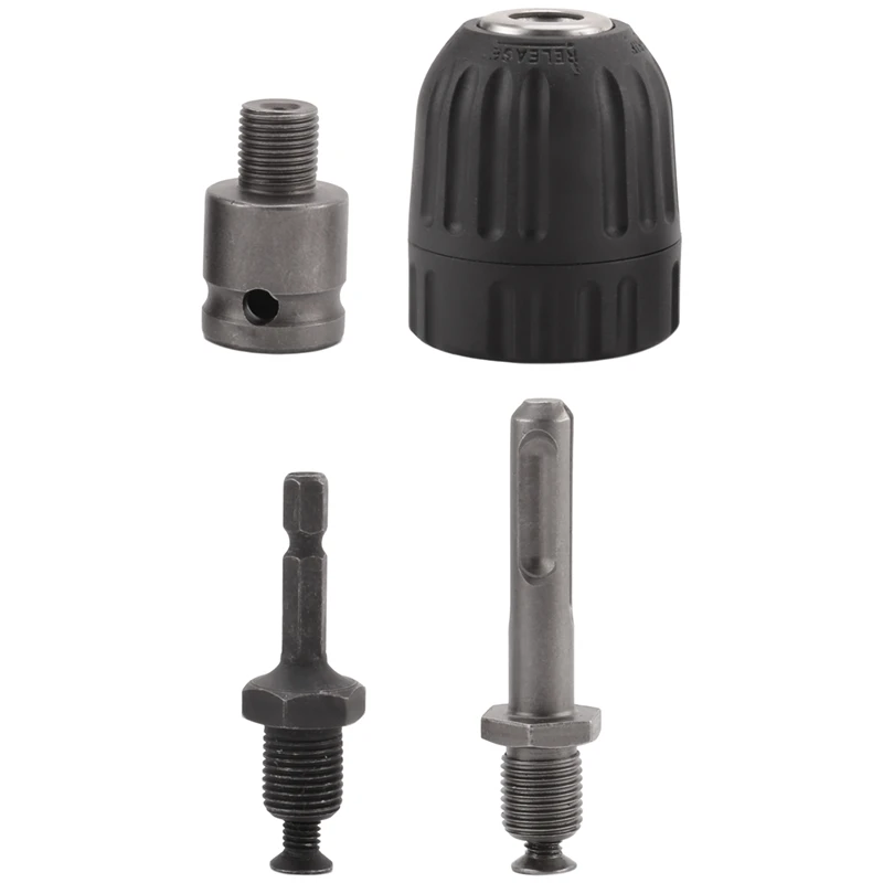 

0.8-10Mm Precise Keyless Drill Chuck Converter 3/8Inch- 24UNF Thread Quick Change Adapter With SDS-Plus Hex Shank Socket