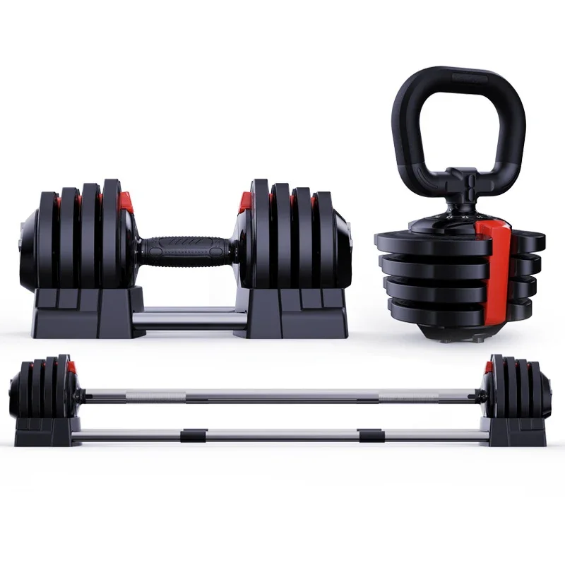 

2 Sets Dumbells Adjustable Dumbbell Weight Plates Workout Multi Gym Fitness Equipment 24kg Adjustable Dumbbells