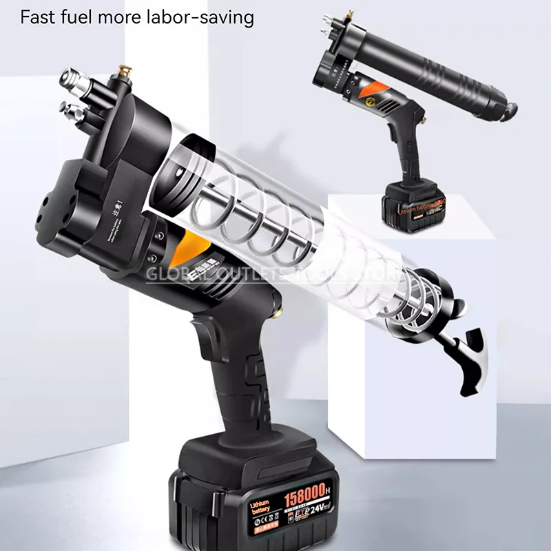 12000 Psi 충전식 전기 버터 건, 24V 완전 자동 오일 인젝터, 리튬 배터리, 휴대용 무선 자동차 그리스