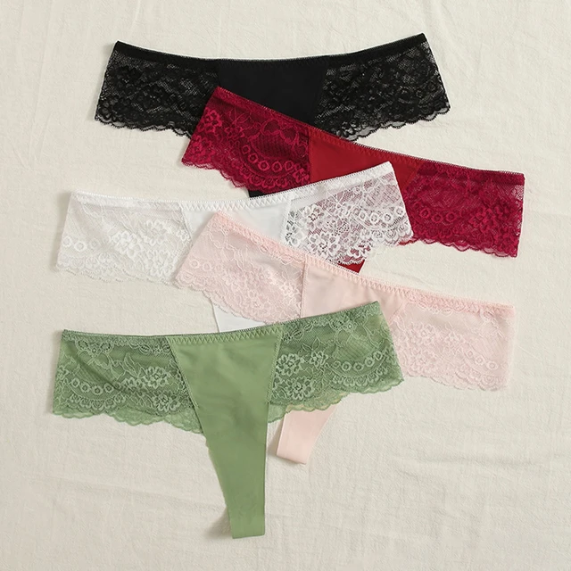 Womens Underwear Cotton Lace Panties Soft Bikini Panty Comfortable Hipster  Stretch Full Ladies Briefs 5 Pack S-xl