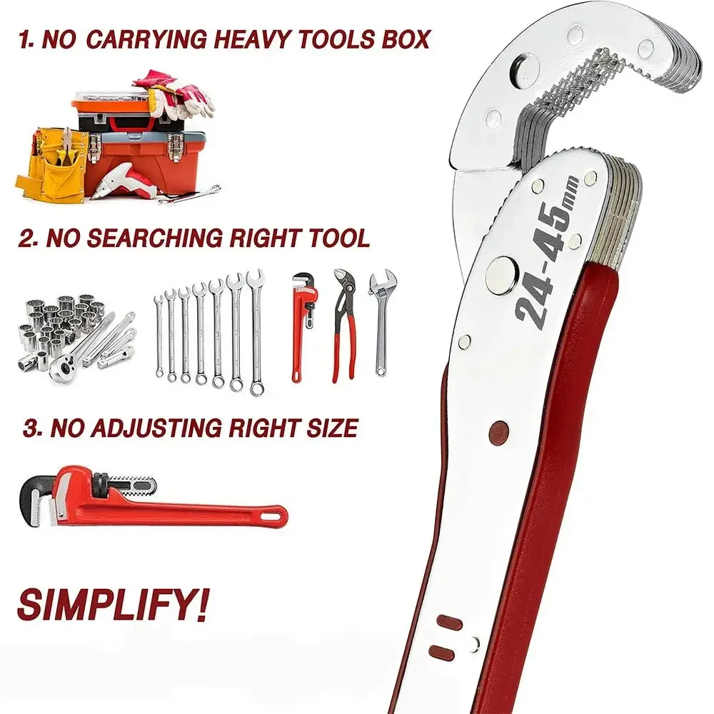 Adjustable Spanner Multi-function Universal Wrench Repair Key Hand Tool Multi Purpose Universal Pipe Wrench Maintenance Tools