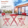 Indoor/Outdoor 3-Piece Bistro Set Folding Table and Chairs Patio Seating 5