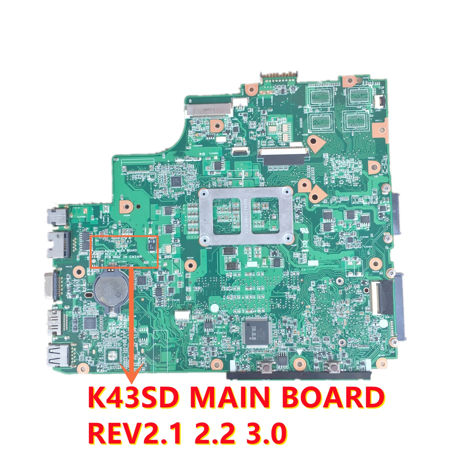 Laptop Motherboard para Asus K43sd Placa Principal Rev2.1 2.2 3.0 K43e A43e P43e Hm65 Pga989 100 Trabalho - Imagem 2