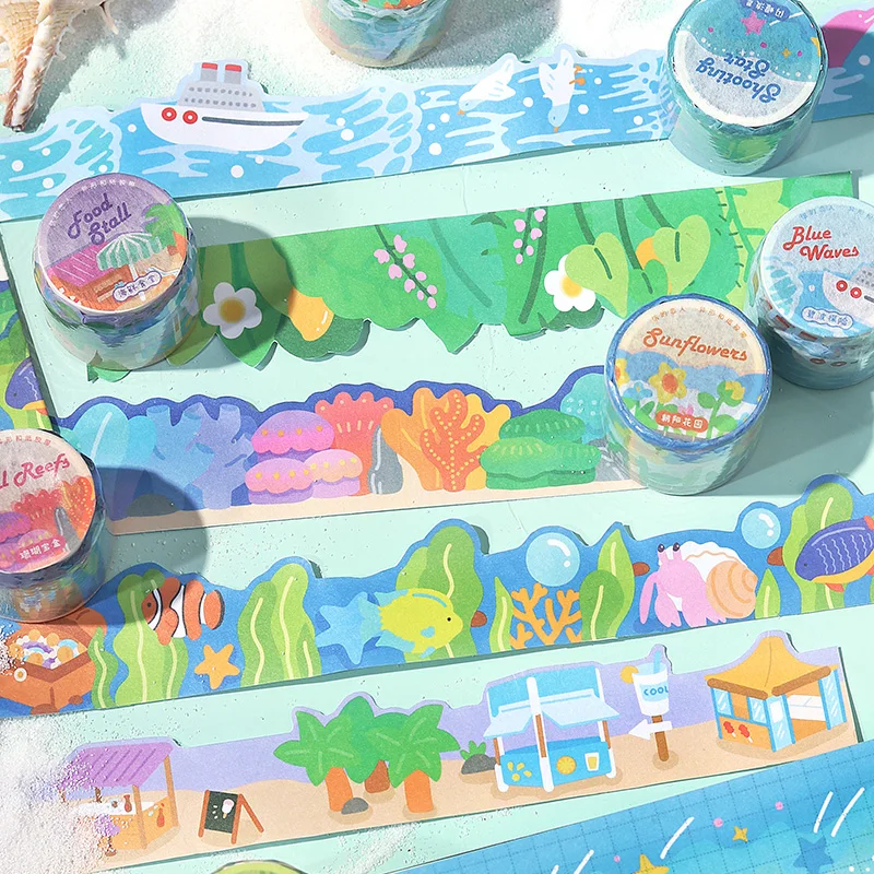 Island Driftage Series Washi Tape Decoration Hand Account DIY Scrapbook Diary Album Collage Stationery Masking Tapes