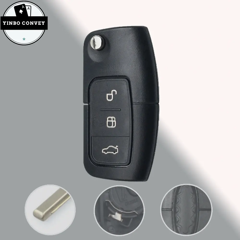 

YINBO ForFord Flip Remote Car Key Shell Fob FO21Blade Case For Ford C Max S Max Galaxy Focus Fiesta Ecosport Kuga Escape