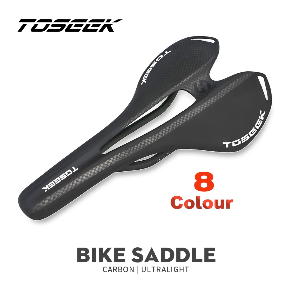 

TOSEEK Full Carbon Fiber Bicycle Saddle Road MTB Bike Carbon Saddle105G 7*9Carbon Rail 8Colour Bicycle Seat Bycicle Accesories