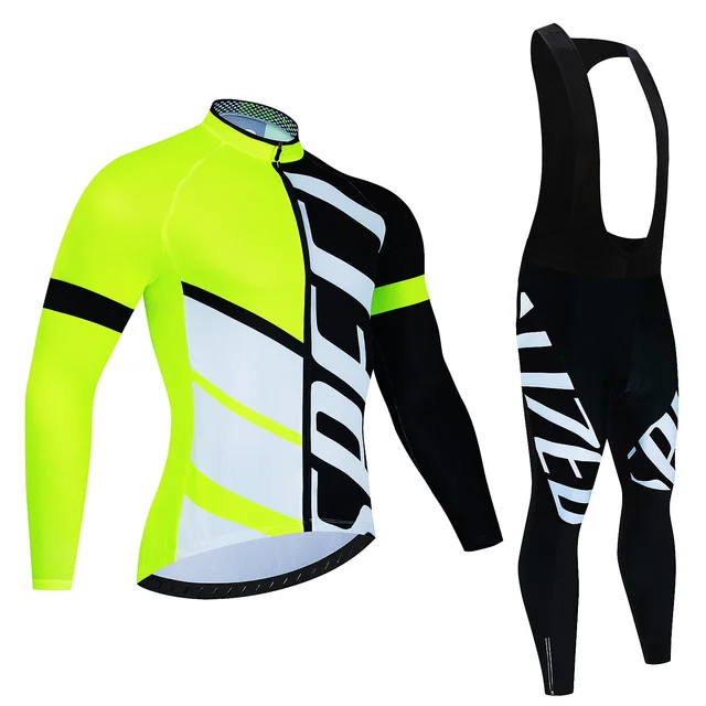 New Team Autumn Cycling Jersey Set Ropa Ciclismo Men Long Sleeve Bike Clothing MTB Maillot Road Bicycle Bibs Uniform