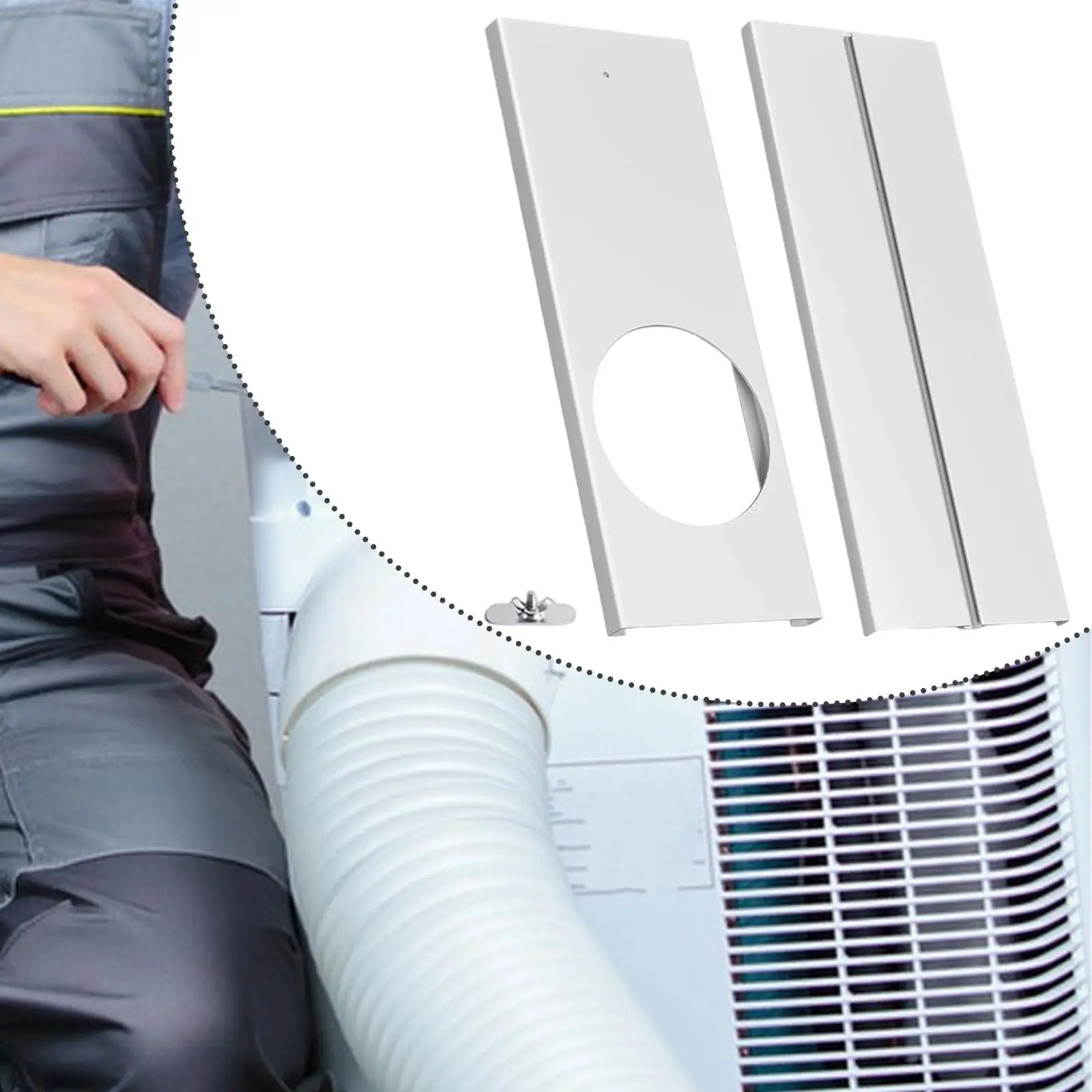 Portable Air Conditioner Window Kit Spare Parts Professional Practical Sturdy Replacement for Exhaust Hose Window Seal Plates