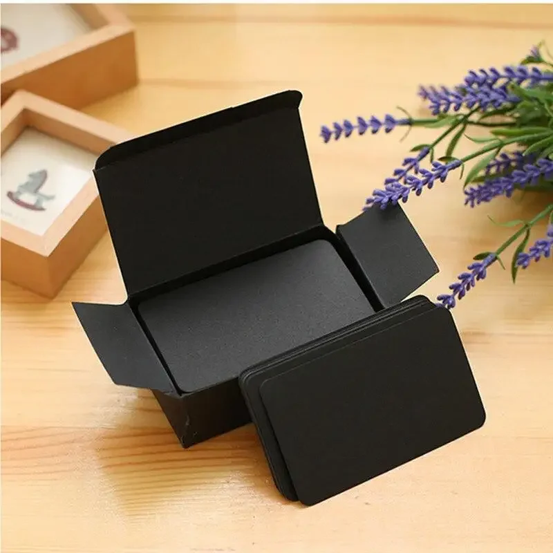 1 box Black Cards White Blank Retro DIY Kraft Paper Blank Card DIY Graffiti Word Cards Gift Greetings Vintage Card custom cards