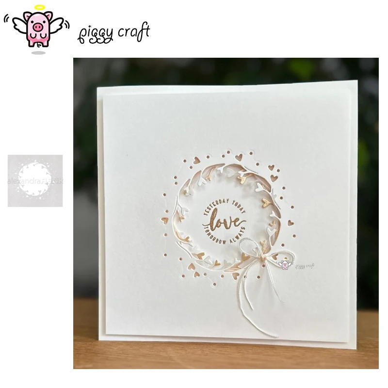 돼지 공예 금속 절단 다이 컷 다이 금형 사랑 원형 배경 스크랩북 종이 공예 칼..