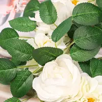 50/100pcs Artificial Plant Rose Leaves Christmas Home Outdoor UV protection Garden Wall Wedding Bridal Bouquet Diy Decorative 4