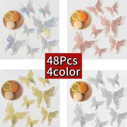 48 - Piece 3D Butterfly Decorative Set for Gift Wrapping & Home Décor (Style - 10)