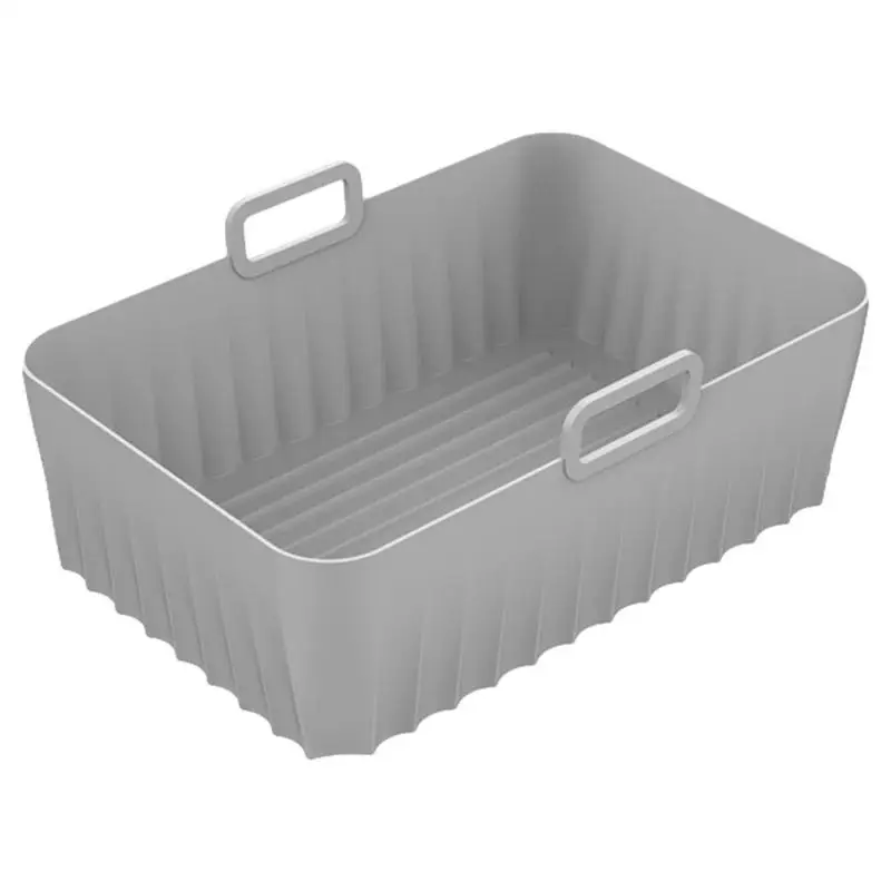 

2pcs Rectangular Silicone Airfryer Liners With Handle Reusable Oven Baking Pizza Fried Chicken Silicone Tray Airfryer Accessory