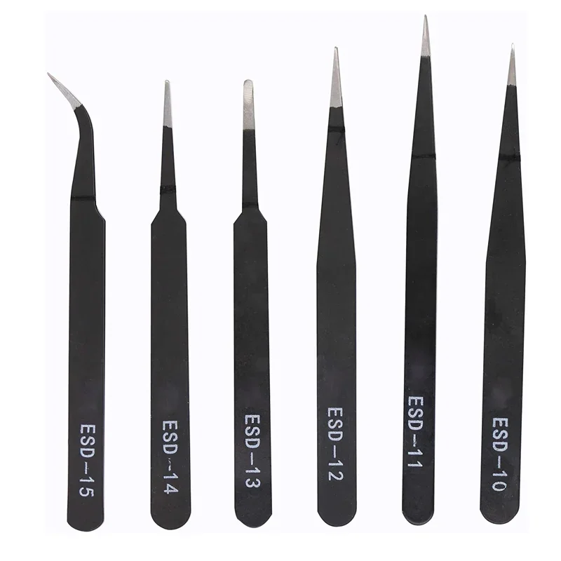 Tweezers Repair Tool Anti Static Stainless Steel Precision Curved Tweezers for Electronic Laboratory Jewelry Crafts tweezers repair tool,electronic component gripper