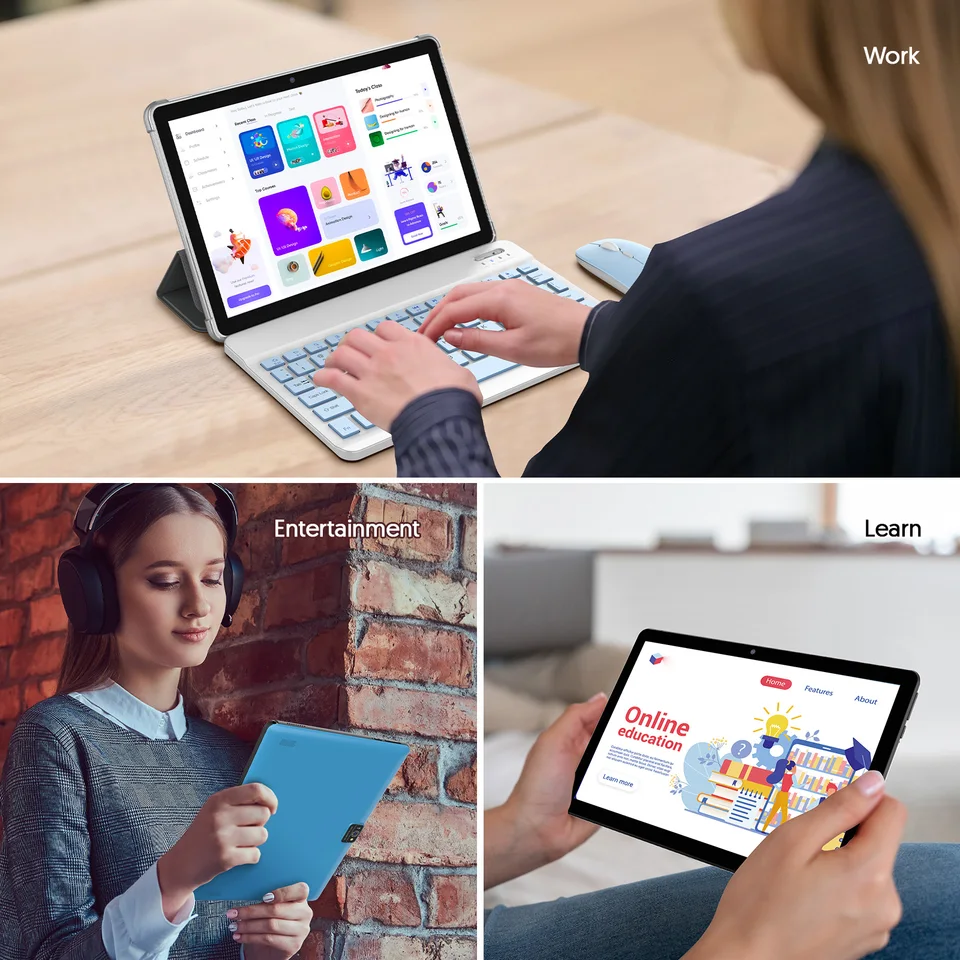 Android 15 Tablet, 10.0-inc Screen, Quad-core Processor, 12GB RAM (3GB+9GB), 64GB Storage, 2MP+8MP Dual Cameras,_voghion.com
