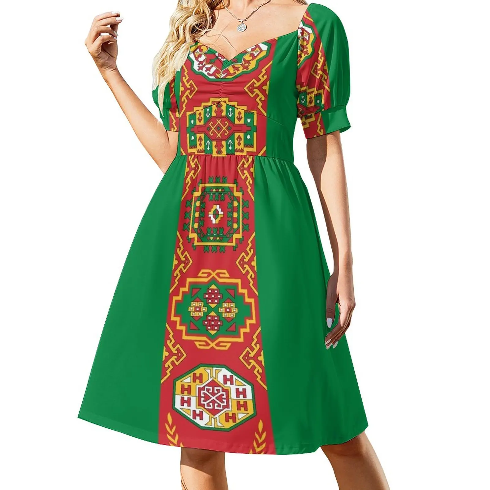 

Turkmenistan flag Sleeveless Dress evening dress women Dress woman luxury Women's clothing