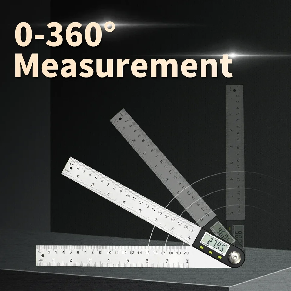 Acciaio Inox Righello Digitale Angolo 360 Goniometro Elettronico Con 