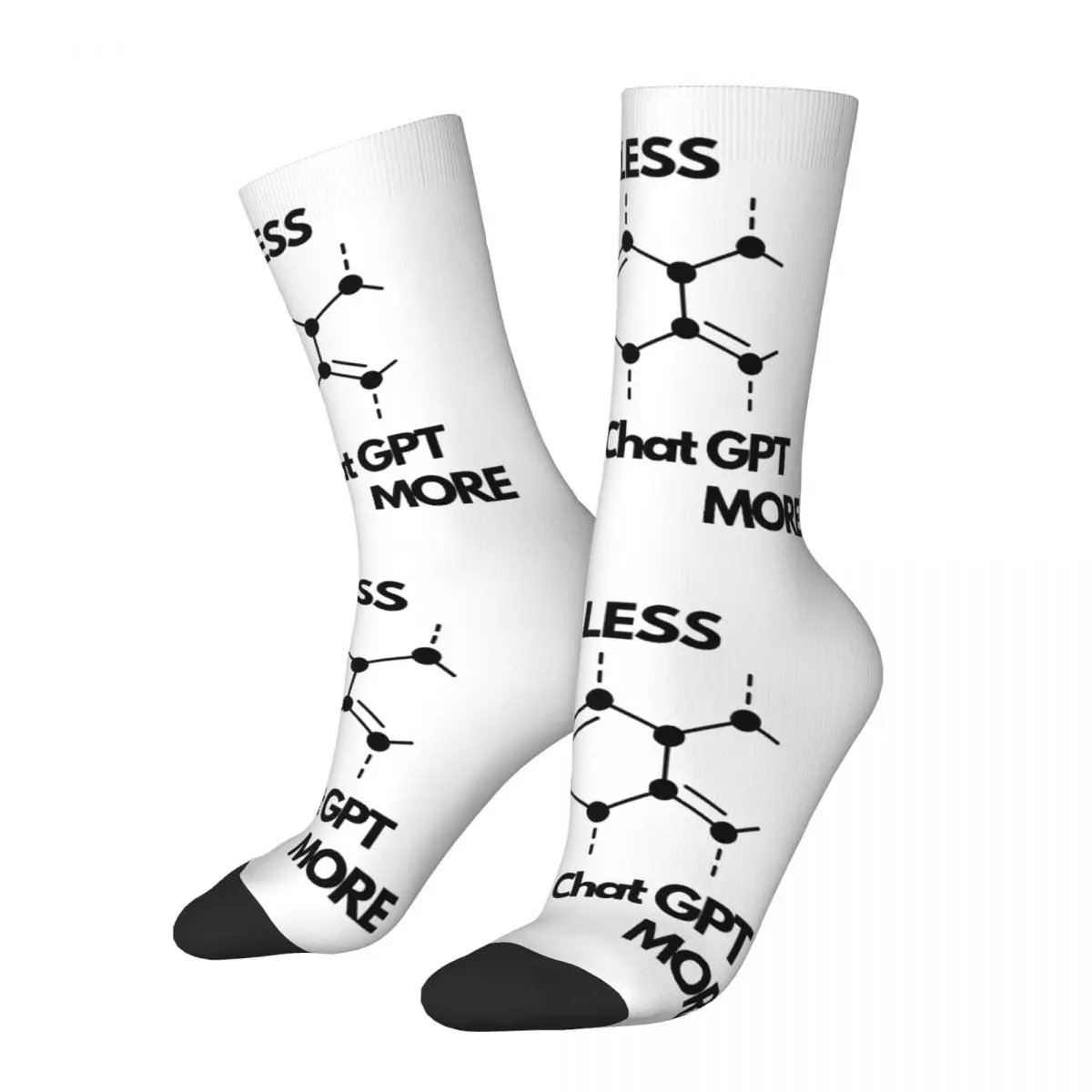 

Funny Men's compression Socks Think Less ChatGPT More Retro Harajuku Chatbot Openai Street Style Novelty Casual Crew Crazy Sock