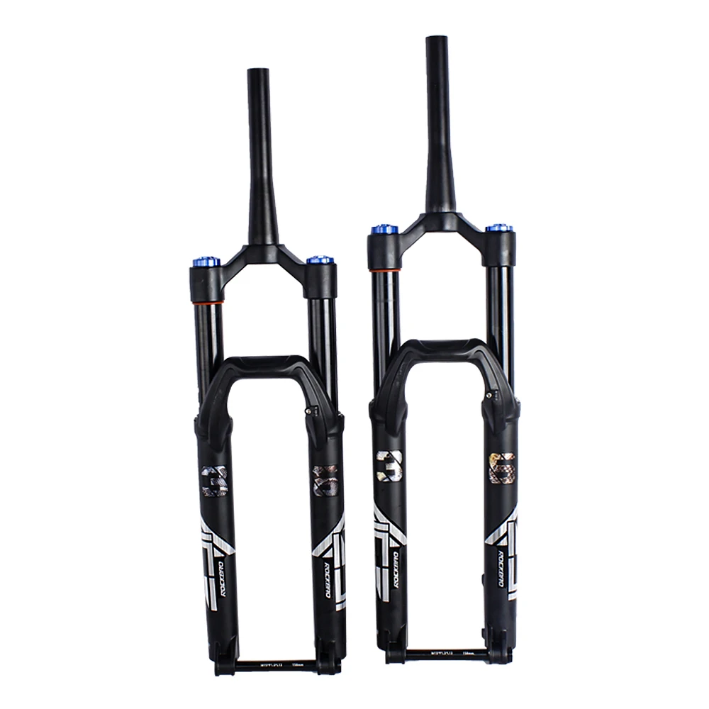 ROCKBAO Bike Fork Rebound Adjustable MTB Air 26/27.5Inch Front Suspension 140/160mm Bicycle Parts Travel Tapered 110X15mm Fork