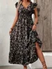 Plus Size Women's Trendy Floral Maxi Dress - Casual Long Dress with All-Over Petal Prints & Relaxed Silhouette