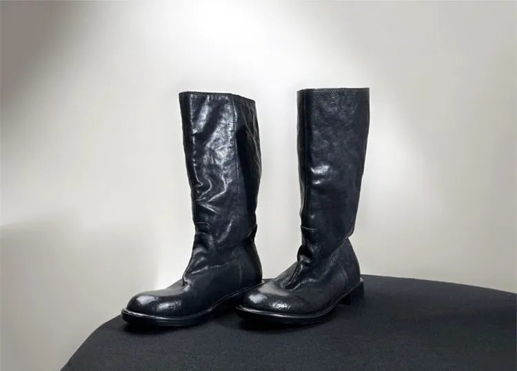 Fashion Horsehide Knee High Boots Detail 2