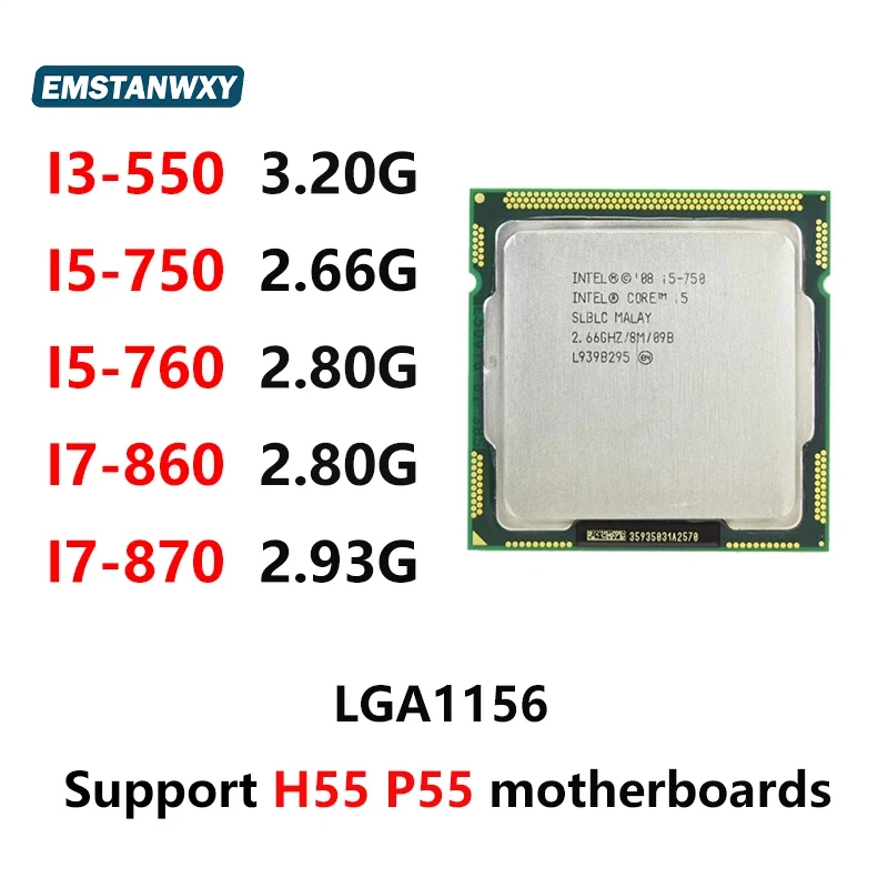 Intel Core I3 550 I5 750 I5 760 I7 860 I7 870 Cpu Quad-Core Lga1156