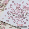 50PCS Sparkle Pink 5A Zircon Chamfered Mini Crystal Diamonds Square Rect Oval Nail Art Rhinestones Decorations Manicure Charms 1