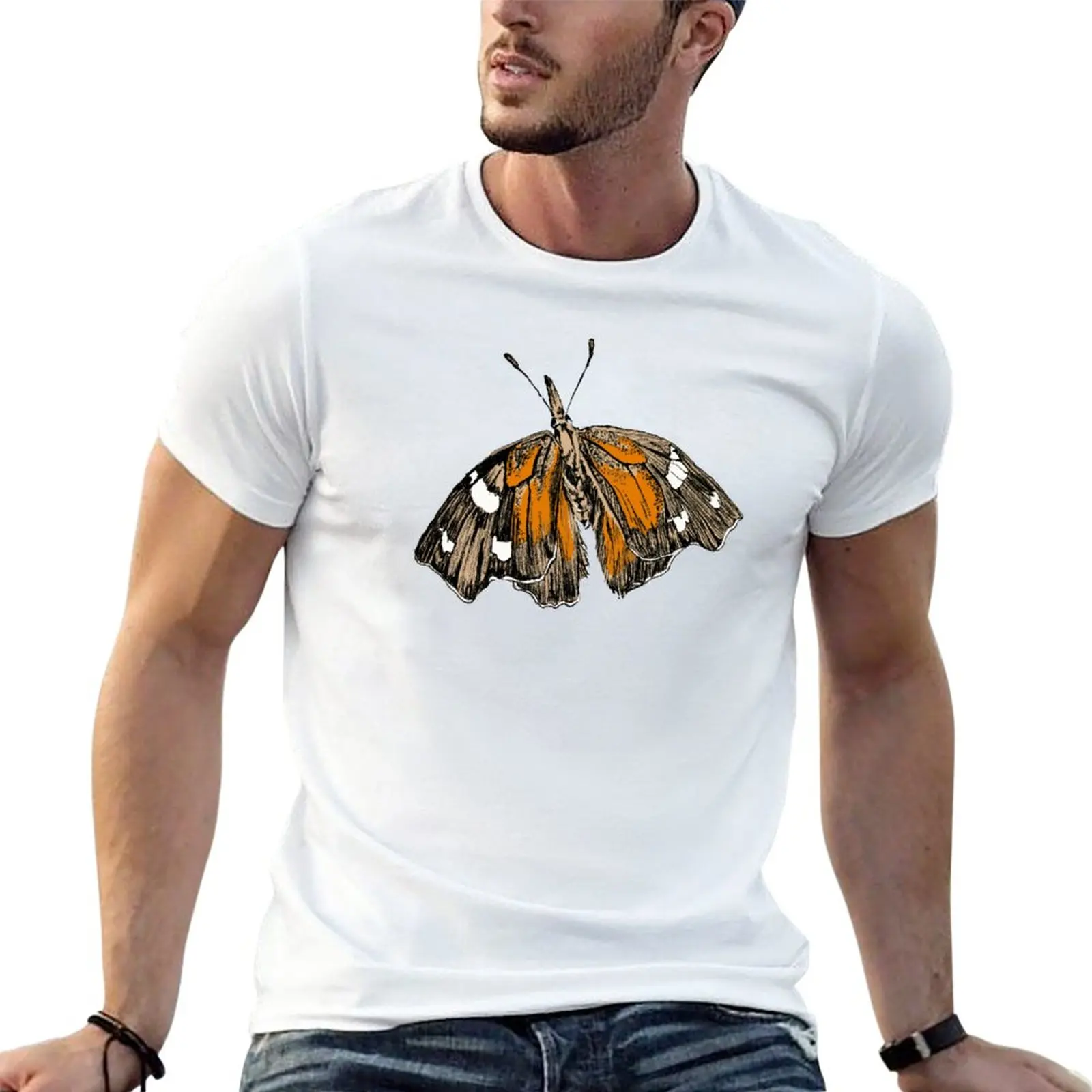 

Brush-footed Snout Butterfly T-Shirt boys animal print shirt vintage clothes mens plain t shirts