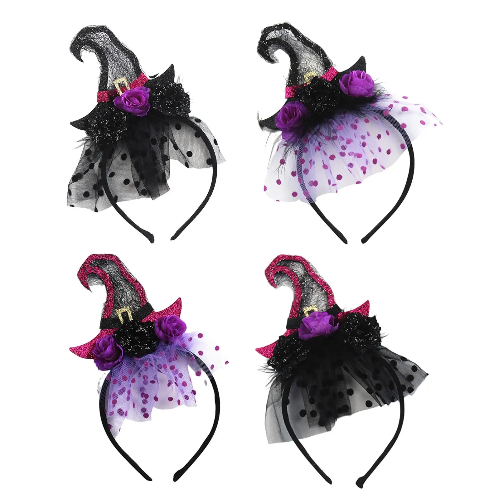 

Головная Повязка На Хэллоуин, украшение ведьмы, Кружевная повязка для волос, головной убор, ободок для волос, фотореквизит для детей